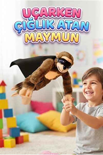 Tıfıl Toys Screaming Monkey When Flying – Fun Interactive 25 cm Flying Monkey...