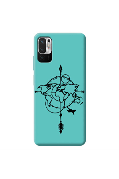 Other Xiaomi Redmi Note 10 Pro 5G Old Map Turquoise Colored Silicone TPU Θήκη