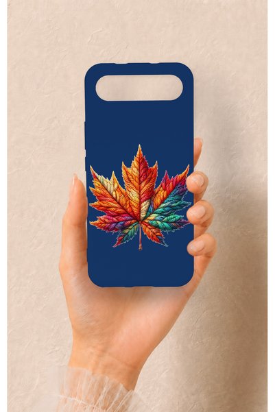 Vip Case Tecno Spark Slim Compatible Colorful Leaf Patterned Silicone Case