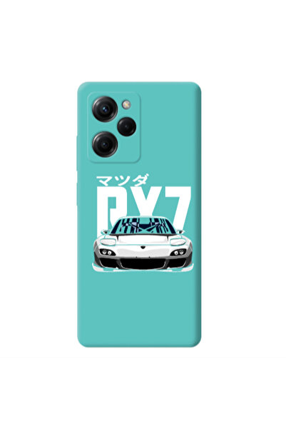 Other Xiaomi Poco X5 Pro Car Rx7 Turquoise Colored Silicone TPU Θήκη