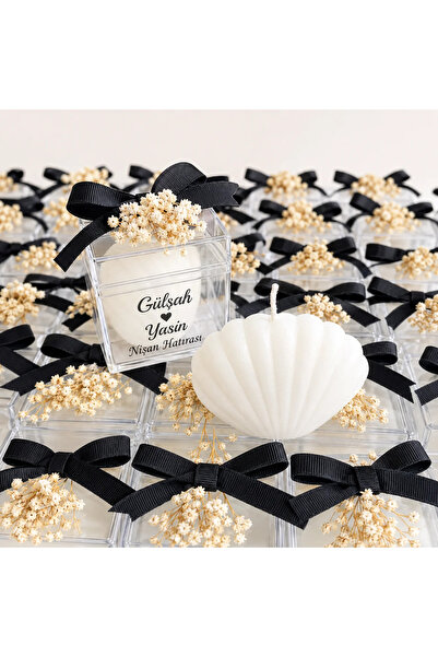 Hediyelik Mumlar Design By Ece Çiçekli Istiridye Hediyelik Mum, Nikah, Düğün ...