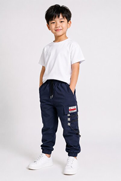 Perendi Boys' Outdoor Jogger Pants with Cargo Pockets