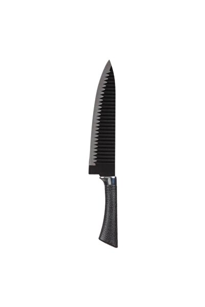 Z Store Cuțit de bucătar negru și argintiu, lamă din oțel inoxidabil de 32,5 cm