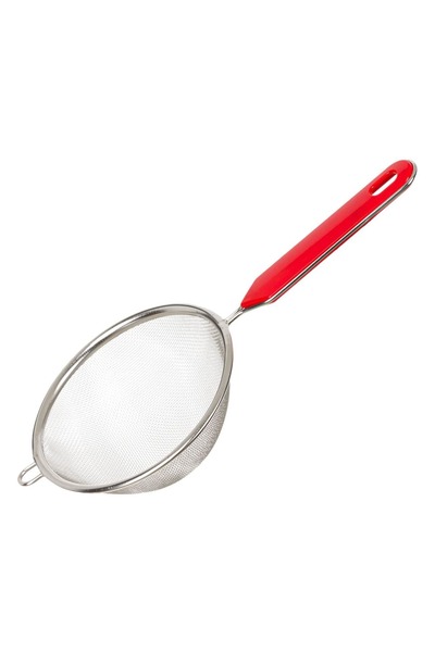 Z Store Red Handle Stainless Steel Strainer - 12cm