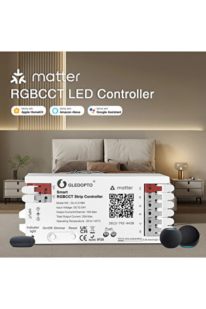 Choice 12/24V Matter RGBCCT LED Controller Smart WIFI Dimmer Work with Alexa ...