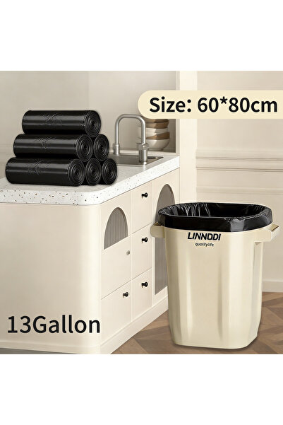 Choice 50pcs 60x80cm black 50L Black Garbage Bags 60x80cm Extra Large Tear-Re...