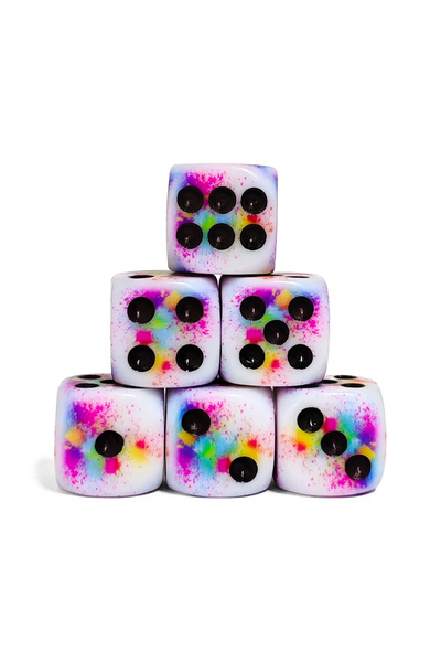 Choice HSPT65 10Pcs/set Vibrant Colorful Splatter 16MM D6 Dice Bulk Set,Premi...
