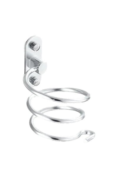 choice2 Silver Bathroom Hair Dryer Wall Bracket Hair Dryer Rotating Storage R...