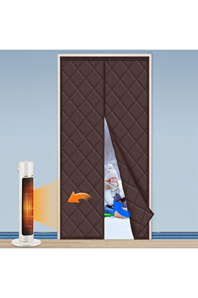 Choice7 W100cmxH215cm Brown Magnetic Thermal Insulation Door Curtain Waterpro...