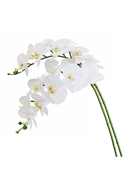 Choice4 2pcs white 2/6PCS Artificial Flowers Orchid Set Real Touch 69cm Tall ...