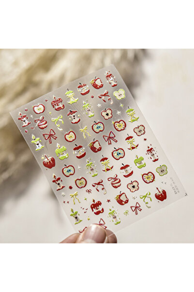 Choice3 1pcs Jelly Nail Stickers Ice penetrating Cat Eyes Red Tomato Smile Bo...