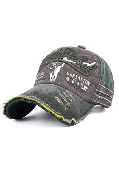 Choice6 56cm-60cm Army Green Unisex Washed Cotton Vintage Cap Letter Embroide...