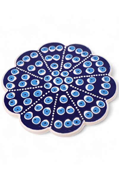 Zeem Handmade Ceramic Nazar El Yapımı Kabartmalı Çini Desenli Seramik Nihale ...