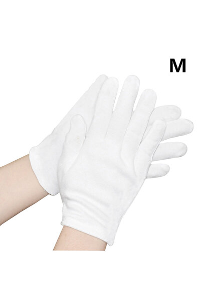 Choice1 18cm 1 Pair White Cotton Full Finger Gloves Etiquette Waiter Driver J...