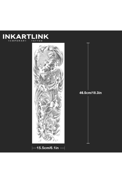 Choice XZ-004 Sea Waves Flower Koi Temporary Tattoo,Lasts To 15 Days New Tech...