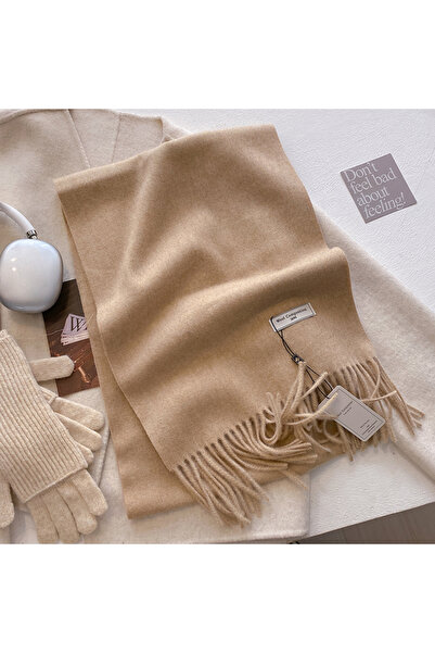 Choice khaki New Autumn Winter Fashion Cashmere Solid color Scarf Men Women W...