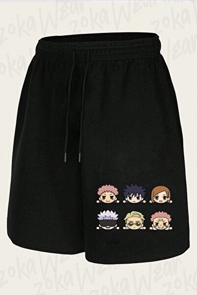 ZOKAWEAR Unisex Jujutsu Kaisen Minimalist Characters Design Printed Shorts