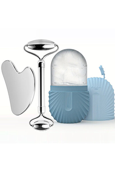 Choice10 DUTRIEUX 3pcs set-blue Ice Face Roller Facial Skincare Ice Roller Se...
