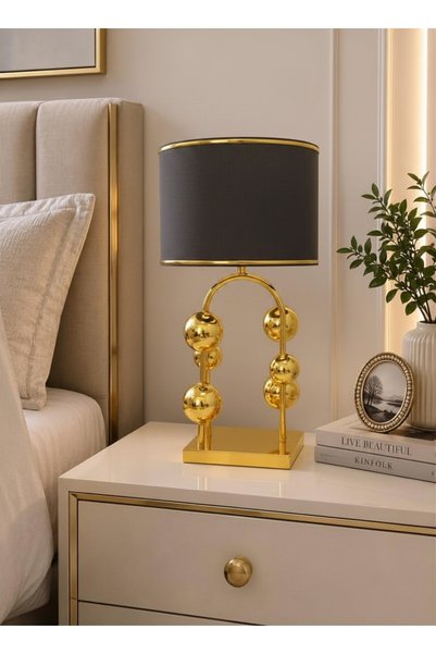 VENÜS NOVA VENÜS ALPHACENTAURİ ABAJUR | MODERN GOLD METAL ABAJUR | ANTRASİT G...