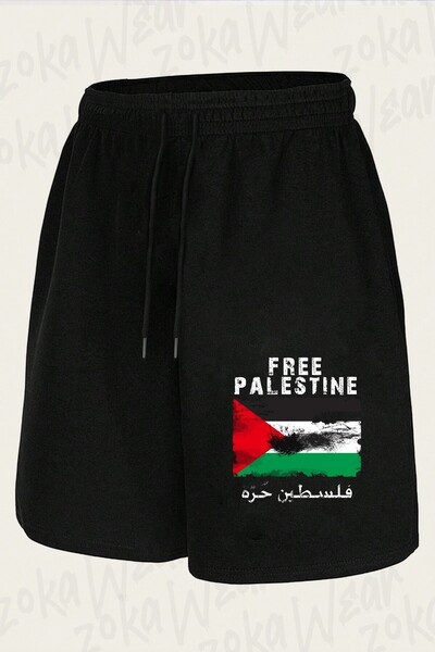 ZOKAWEAR شورت مطبوع بتصميم فلسطين الحرة للجنسين