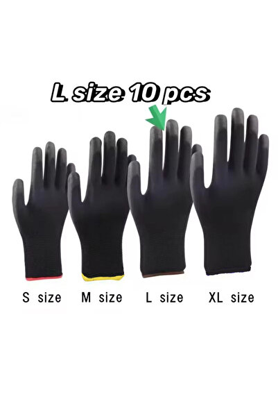 choice2 10Pairs L 10 Pairs Durable Safety Gloves - Anti-Slip, Wear-Resistant,...