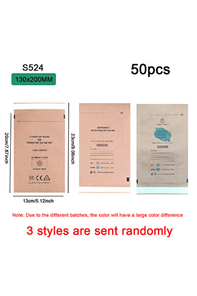 Choice S524-130x200mm-50pcs 50/100/200Pcs Kraft Paper Cleaning Bag Self-Seali...