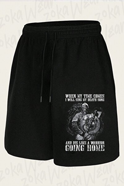 ZOKAWEAR شورت مطبوع بتصميم Die Like A Warrior للجنسين