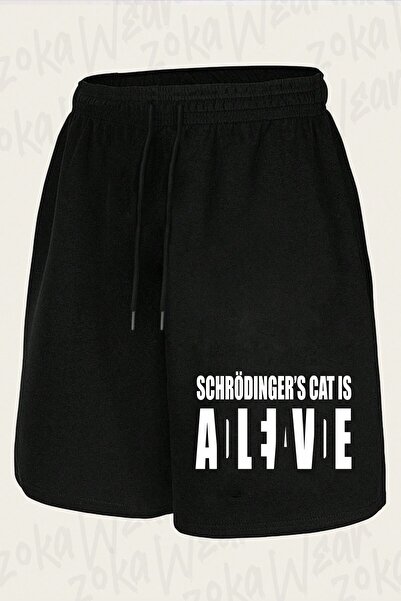 ZOKAWEAR شورت مطبوع بتصميم Schrodinger Cat Is Dead Alive للجنسين