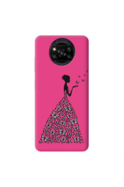 Other Xiaomi Poco X3 /X3 Pro Butterfly Girl Fuchsia Colored Silicone TPU Θήκη