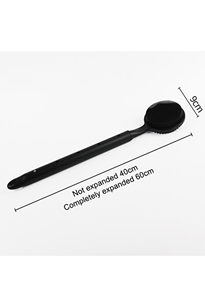 Choice Black New Silicone Back Scrubber For Shower Bath Body Brush With Teles...