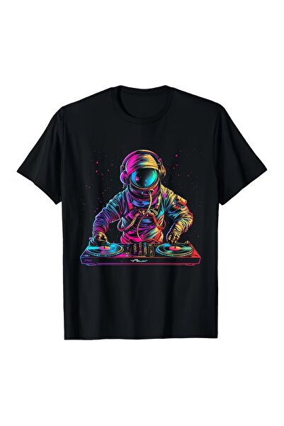 212Wear تي شيرت رجالي ونسائي بتصميم فضائي عتيق، أسود، بطبعة رائد فضاء مستقبلي...