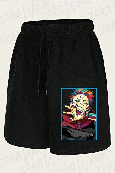ZOKAWEAR Unisex Jujutsu Kaisen Yuji Itadori5 Σορτς με στάμπα σχεδίου