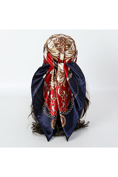 Choice25 مناديل حريرية JSC592-03، وشاح حريري 90*90 سم، وشاح مربع كبير مطبوع م...