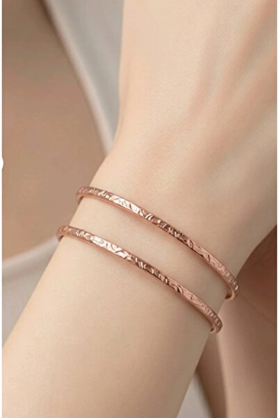 NBS Beautiful Naturel Stones Pure Copper Very Thin 2 Pieces Bracelet Adjustable