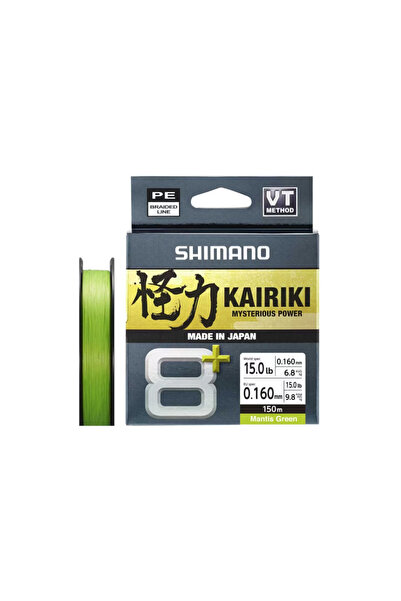 Shimano Kairiki 8+ İp Misina 150m Mantis Green PE 1.2 0.16mm / 9.8kg