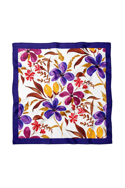 Sultan İpek Floral Patterned Scarf / Bandana 50X50Cm