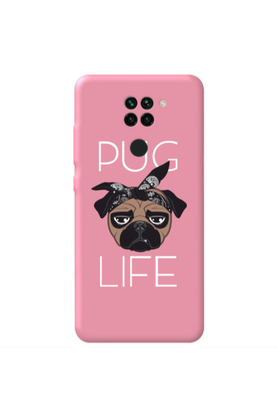 Other Xiaomi Redmi Note 9 Pug Life Pink Colored Silicone TPU Θήκη