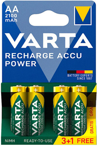 Varta Recharge Accu Power Επαναφορτιζόμενη Μπαταρία AA Ni-MH 2100mAh 1.2V 4 τ...