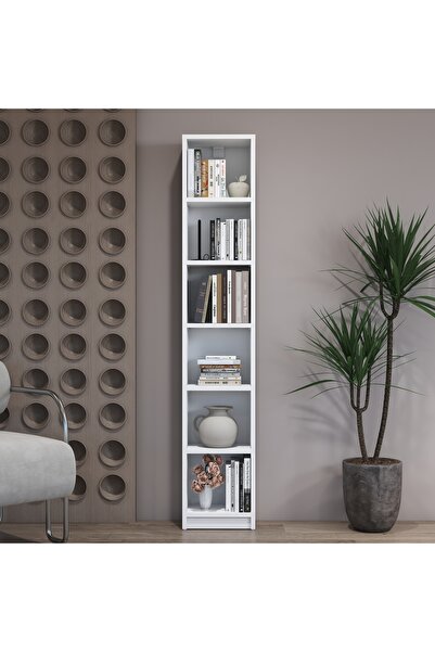 Rani Mobilya Rani HC125 Kitaplık 5 Raflı Çalışma Odası Kütüphane Modern Duvar...