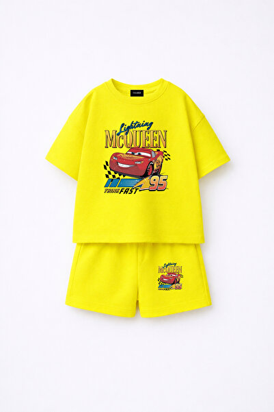 fasardi Cars Cars Lightning Mcqueen Printed Oversize 100% Cotton T-Shirt Shor...