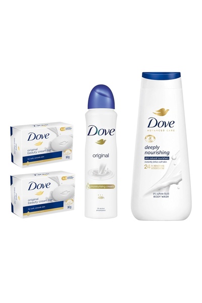 Dove Αυθεντικό σετ προσωπικής περιποίησης, αφρόλουτρο 400 ml, αποσμητικό σπρέ...