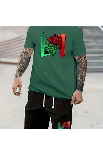 ship master Summer Collection New Arrival T-Shirt & Shorts Set Printed Patter...