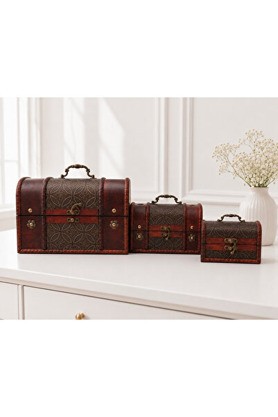 Banum Luxury Set elegant de 3 cutii decorative pentru bijuterii, realizate ma...