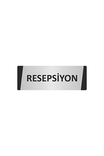 Özarslan Dizayn Reception Metal Warning Sign 5X20 cm Silver Color