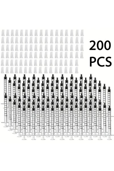 Choice1 200PCS 100/200 Pieces 1ml 1cc Syringe Plastic Syringe with Cap, Suita...