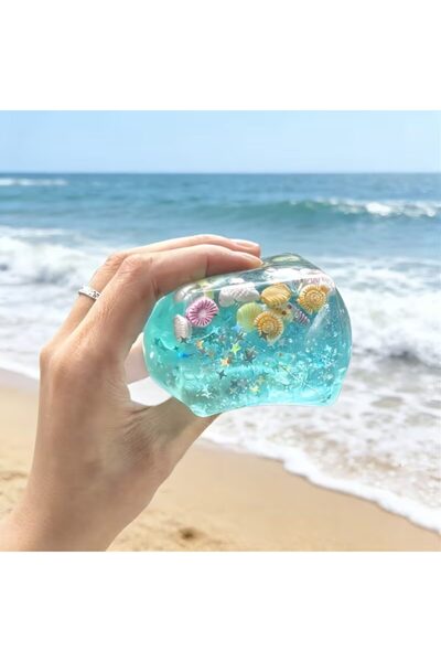 bzstore Jucărie squishy în formă de gălușcă, model cub de gheață cu stele mar...