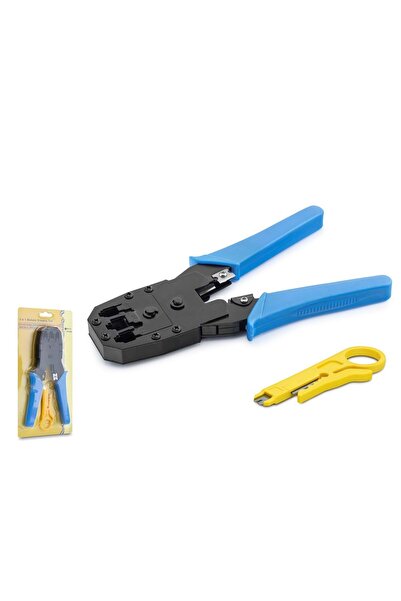 TAPLIN مجموعة أدوات تقطيع الكابلات TK615 RJ45 مع كماشة توصيل باللون الأزرق