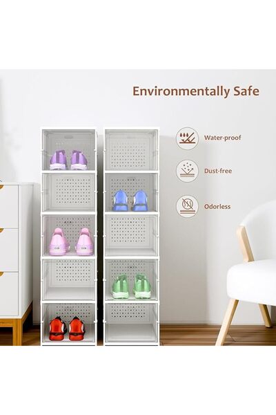 Arabest 5 Layer See Through Foldable Closed Shoes Racks for Home | Shoe Boxes...