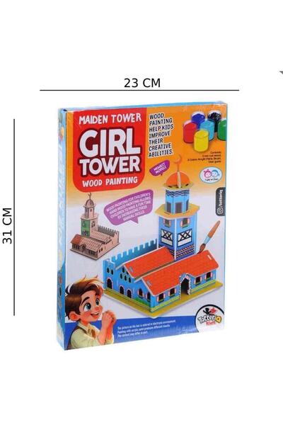 Generic Brand Boxed Wooden Maiden's Tower Painting Set Lsntkn-Rs4937