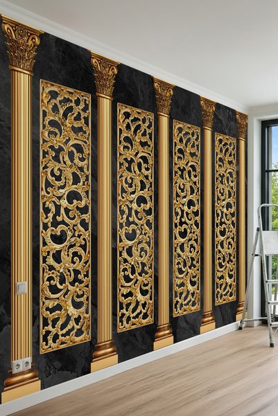 dreamwall Barok Filigranlı Saray Konsepti Desenli Tek Parça Tekstil Duvar Kağıdı